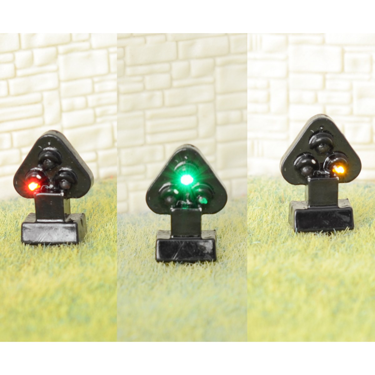 1 x HO / OO scale European block dwarf signals LEDs made 3 aspects with resistor 